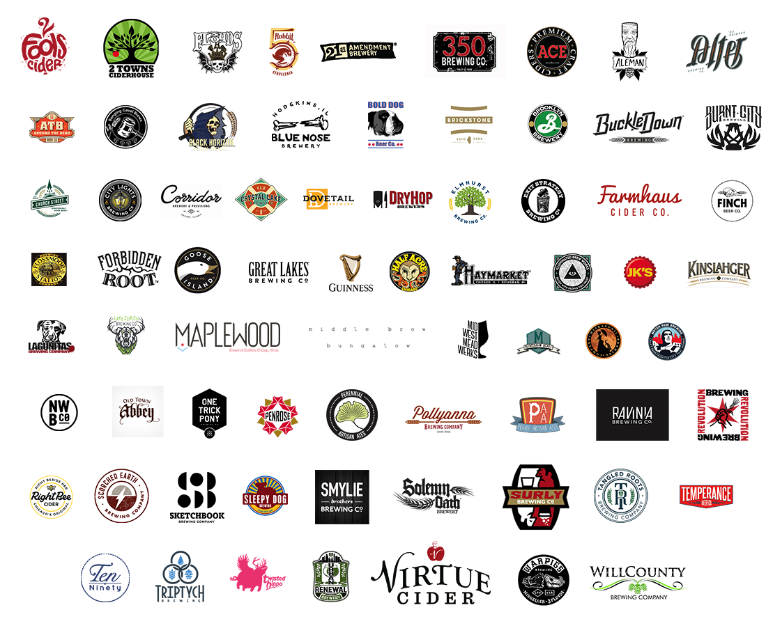 Logos of breweries represented at 2019 Craft Brews