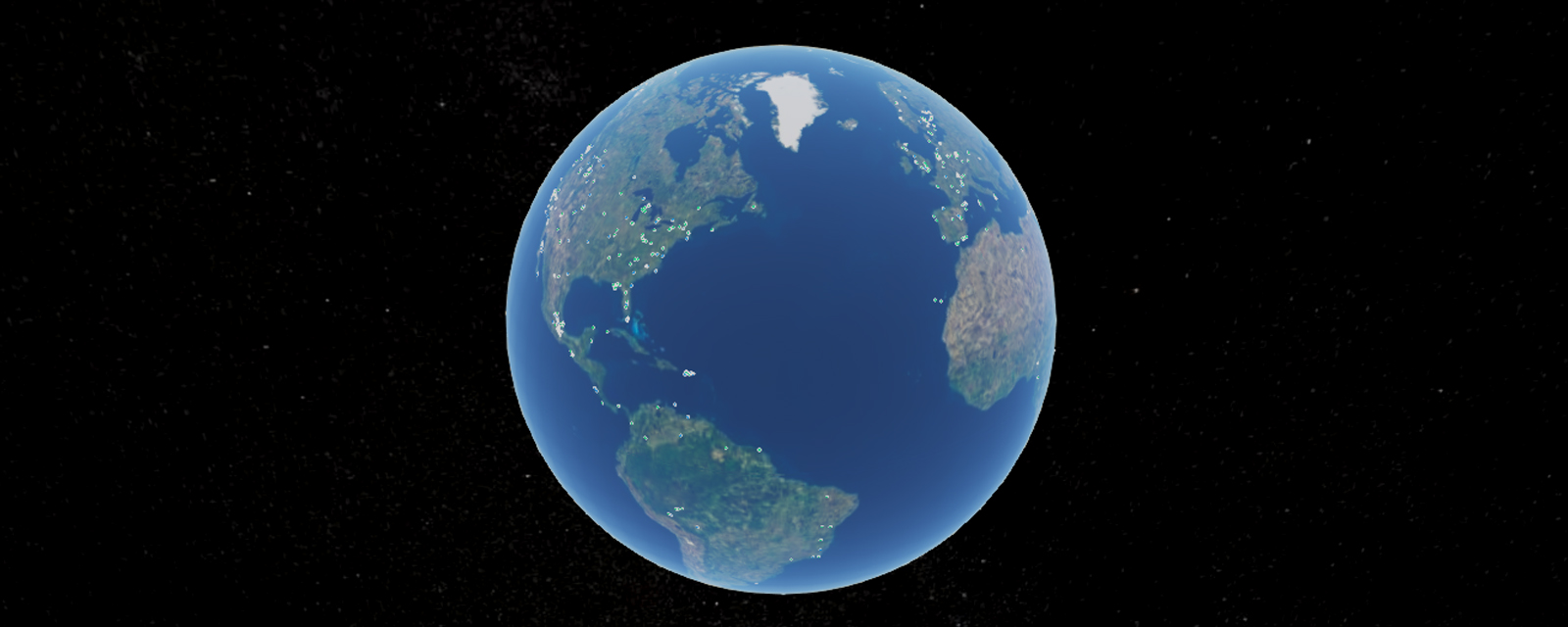 A virtual representation of Earth from space