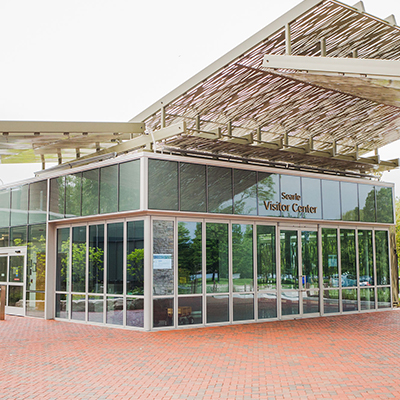 Outside Searle Visitor Center