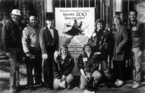 A historic black-and-white photo of the zoo's inaugural Spooky zoo