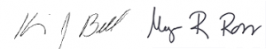 Kevin Bell and Megan Ross' signatures