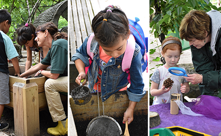 Children and educators playing in nature