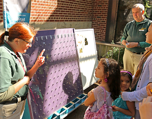 Volunteers teaching children about nature
