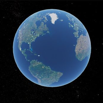 A virtual representation of Earth from space