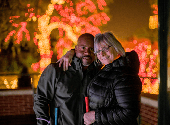 Two guests at Adults Night Out: Great Pumpkin Glow