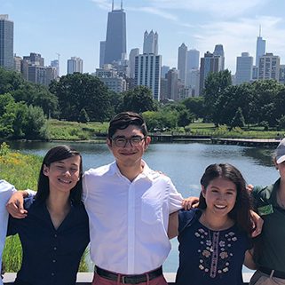 Interns pose for a photo at Nature Boardwalk