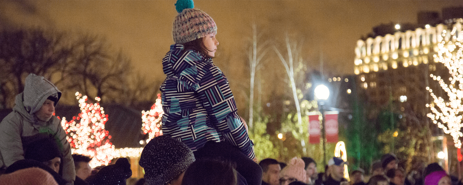 Onlookers at ZooLights Presented by ComEd and Invesco QQQ