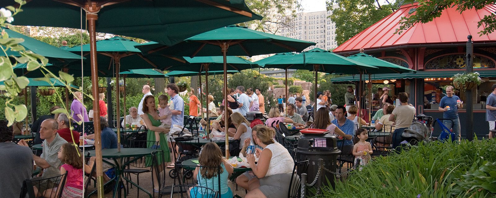 Outdoor seating at Landmark Cafe